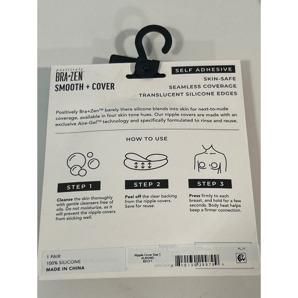 Positively Bra-Zen Nipple Covers Womens Size 1 Almond Silicone Reusable BZCV1 - Picture 2 of 2